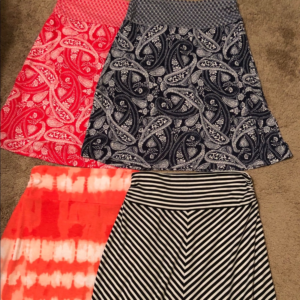 Bundled Set Small Faded Glory Knee Skirts Size 4/6